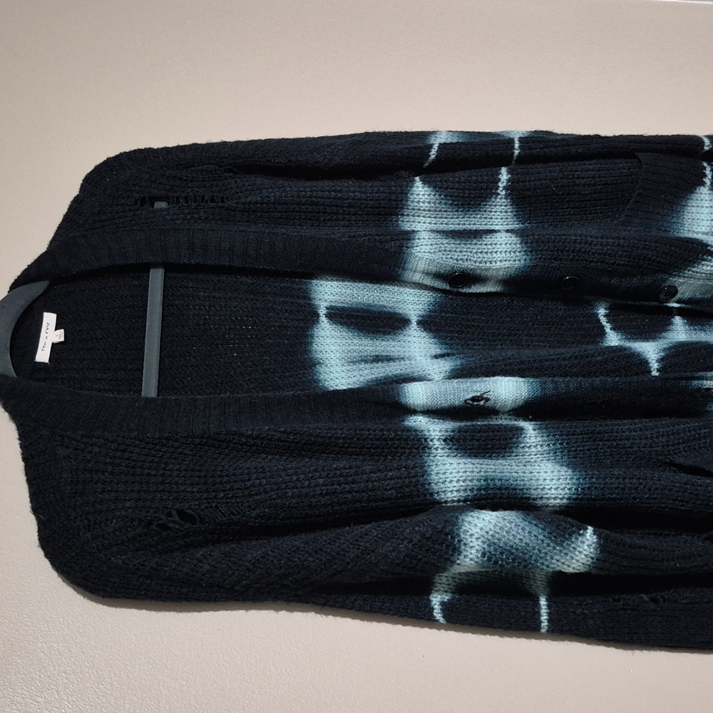 Distressed Tie Dye Cardigan
